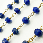 Load image into Gallery viewer, Lapis Lazuli Gold Plated Wire Chain. LAP1
