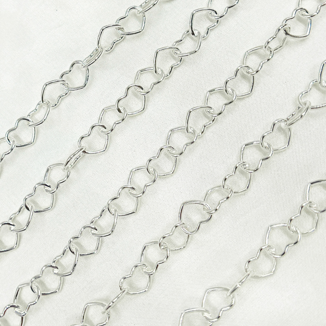 925 Sterling Silver Smooth Heart Chain. 1408SS