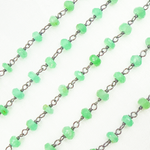 Load image into Gallery viewer, Chrysoprase Oxidized Wire Chain. CHR2
