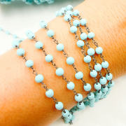 Turquoise Rondel Oxidized Wire