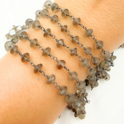Smoky Quartz Oxidized Wire Chain