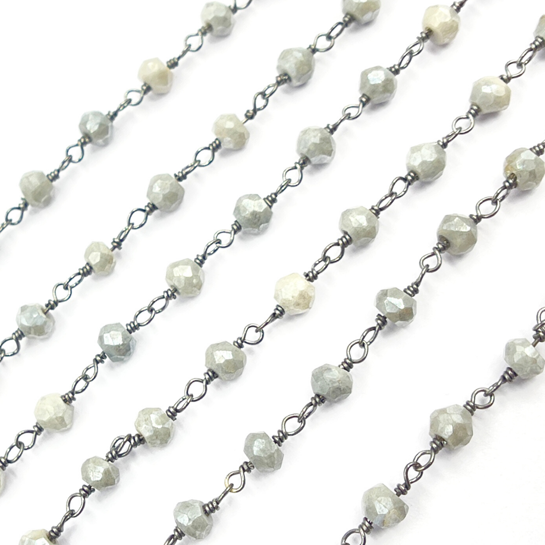 Coated Gray Quartz Wire Chain. CQU23