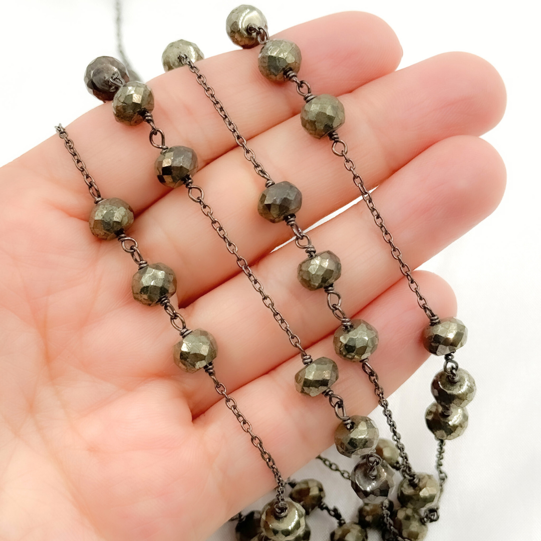 Pyrite Oxidized Connected Wire Chain. PYR18