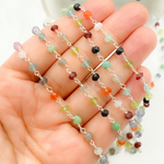 Load image into Gallery viewer, Multi Gemstone 925 Sterling Silver Wire Chain. MGS19
