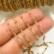 Garnet Gemstone Wire Wrap Chain.