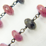 Load image into Gallery viewer, Multi Sapphire Oxidized Wire Chain. MSA17
