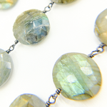 Load image into Gallery viewer, Labradorite Oxidized  Wire Chain. LAB65

