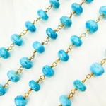 Load image into Gallery viewer, Turquoise Gold Plated Wire Chain. TRQ25
