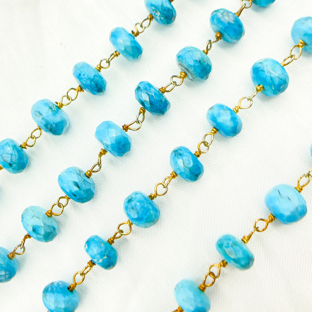 Turquoise Gold Plated Wire Chain. TRQ25