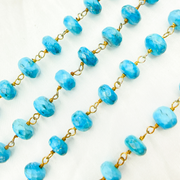 Turquoise Gold Plated Wire Chain.