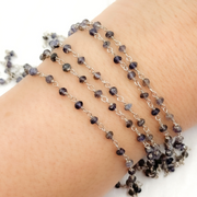 Iolite Oxidized 925 Sterling Silver Wire Chains