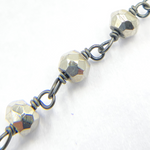 Load image into Gallery viewer, Steel Pyrite Black Rhodium 925 Sterling Silver Wire Chain. SPY5
