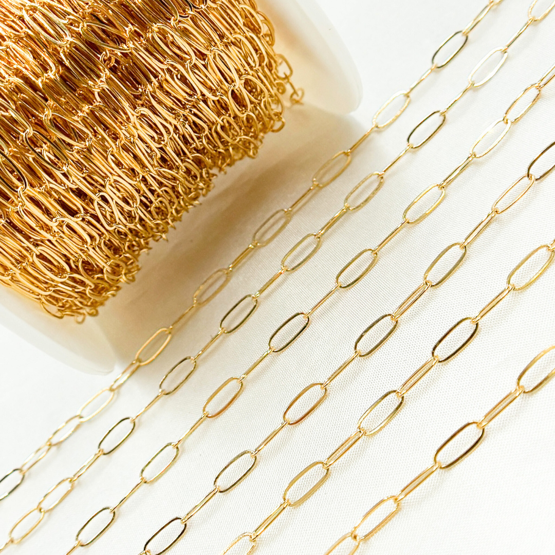 14k Gold Filled Flat Paperclip Chain. 2104FGF