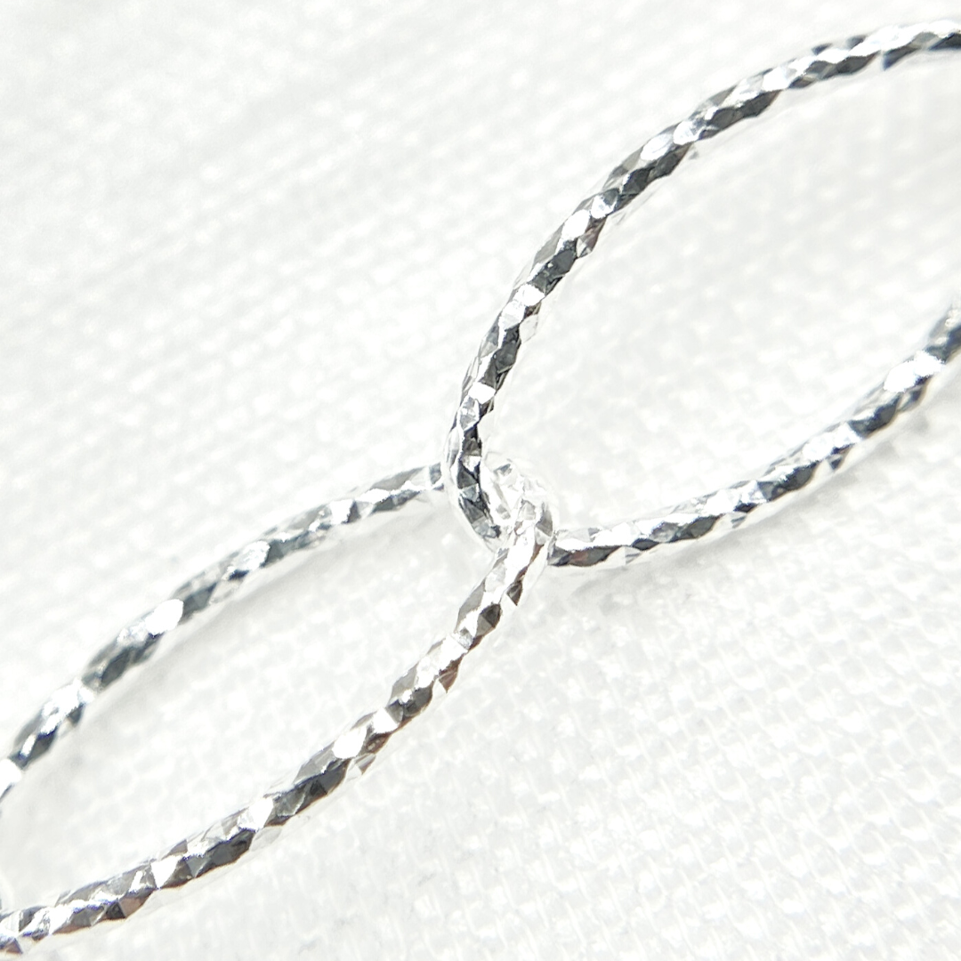 925 Sterling Silver Diamond Cut Oval Link Chain. Y82SS