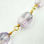 Load image into Gallery viewer, Pink Amethyst Oval Gold Plated Wire Chain. AME11
