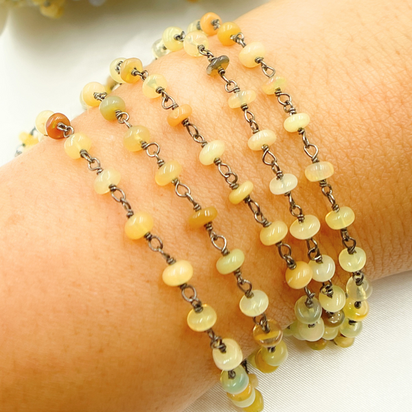Ethiopian Opal Oxidized Wire Chain.