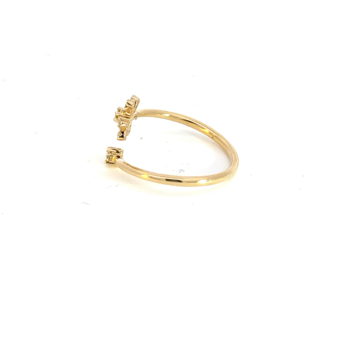 14k Solid Gold Diamond Flower Ring