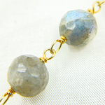 Load image into Gallery viewer, Labradorite Round Shape Gold Plated Wire Chain. LAB69
