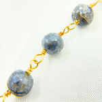 Load image into Gallery viewer, Coated Labradorite Round Gold Plated Wire Chain. CLB33
