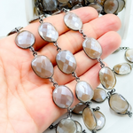 Load image into Gallery viewer, Multi Moonstone Oval Shape Bezel Oxidized Wire Chain. MMS2
