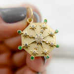Load image into Gallery viewer, GDP662. 14k Solid Gold Diamond Circle Charm