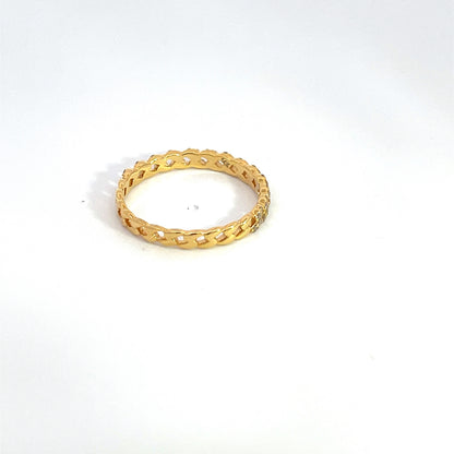 14K Solid Yellow Diamond Gold Ring
