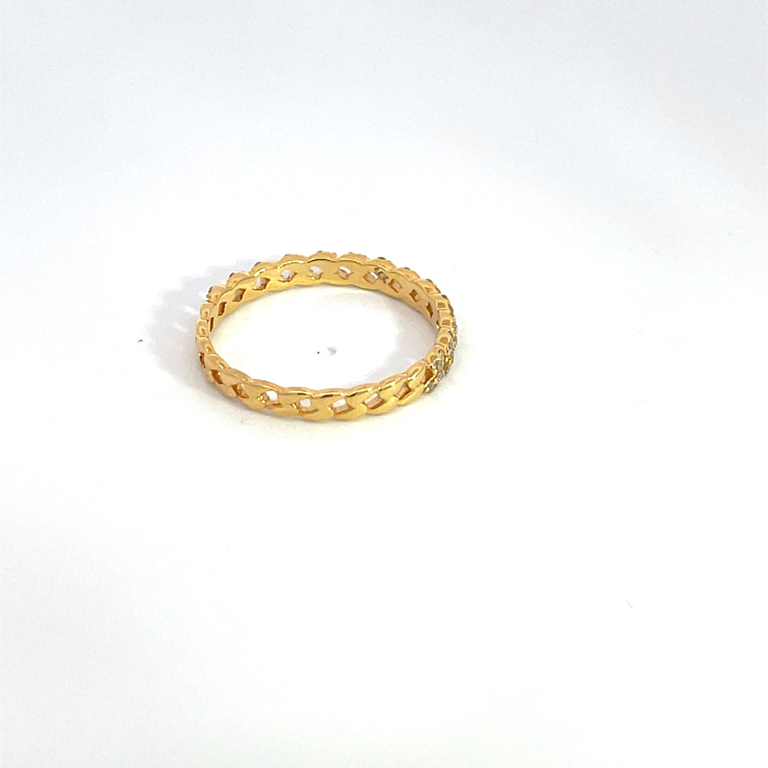 14K Solid Yellow Diamond Gold Ring
