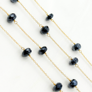 Coated Black Spinel Gold Plated Wire Chain