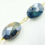 Load image into Gallery viewer, Coated Labradorite Oval Shape Gold Plated Wire Chain. CLB40
