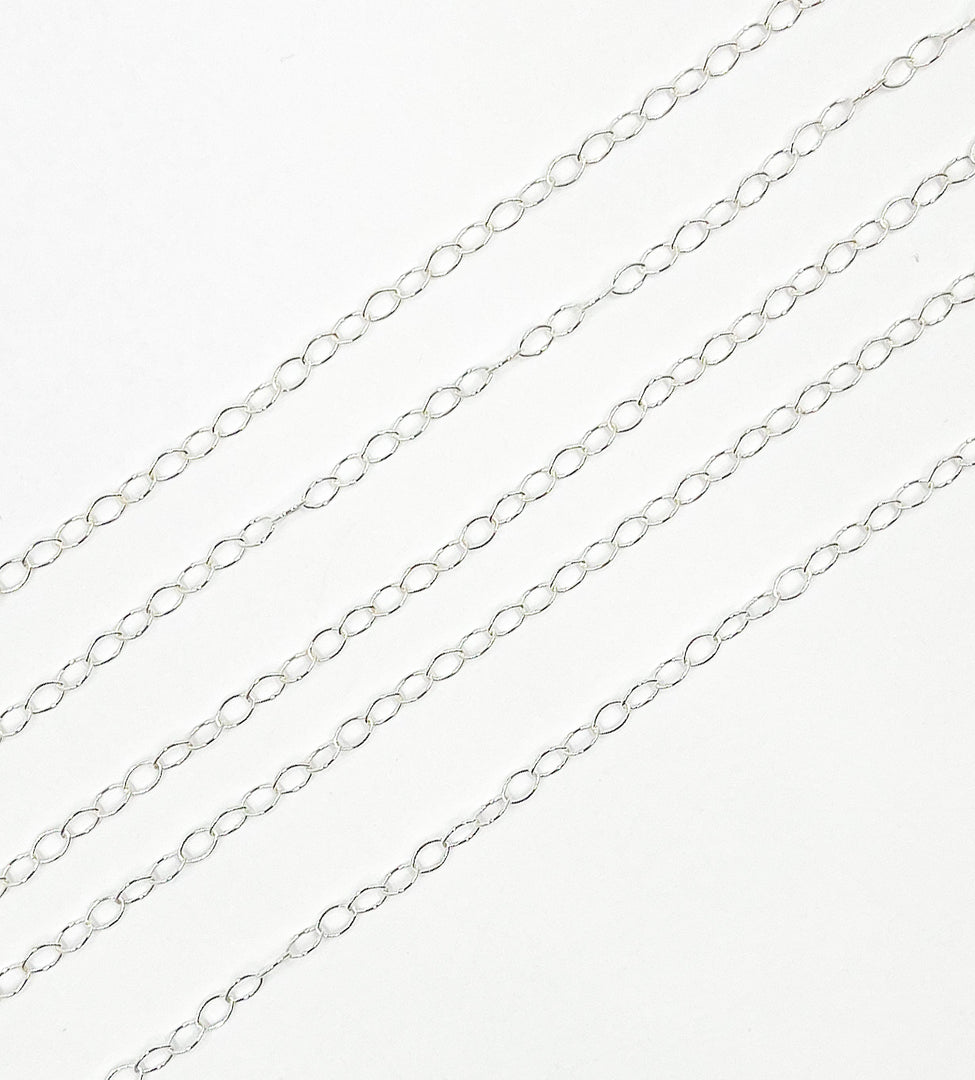 925 Sterling Silver Cable Oval Link Chain. 1091SS