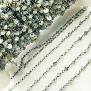 Moss Aquamarine Oxidized Wire ChainS