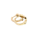 Load image into Gallery viewer, 14K Gold Diamond Circles and Pentagon Shapes Small Hoop. HP402138
