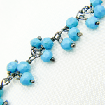 Load image into Gallery viewer, Turquoise Cluster Dangle 3.5mm Oxidized Wire Chain. TRQ41
