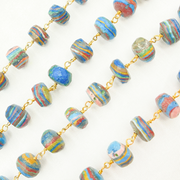 Rainbow Calsilica Gold Plated 925 Sterling Silver Wire Chain. 