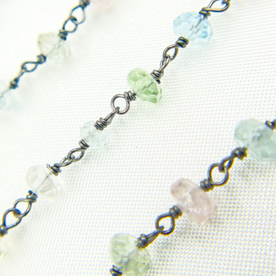 Aquamarine Oxidized Wire Chain. AQU1