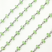 Green Kyanite Oxidized Wire Chain.