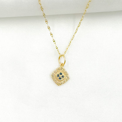 GDP387. 14K Solid Gold Diamond Charm with Gemstones