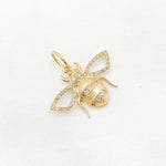 Load image into Gallery viewer, GDP13. 14K Solid Gold Diamond Bee Charm
