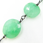 Load image into Gallery viewer, Chrysoprase Coin Shape Oxidized Wire Chain. CHR21
