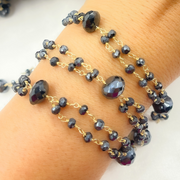 Coated Black Spinel  Wire Chain