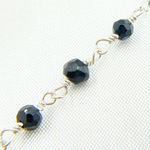 Load image into Gallery viewer, BSP55. Black Spinel 925 Sterling Silver Wire Chain
