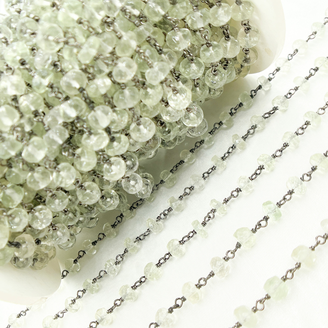 Green Amethyst Oxidized Wire Chain. AME20