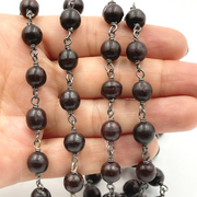 Wood Round Shape Wire Wrap Chain.