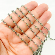 Green Kyanite Oxidized Wire Chain.