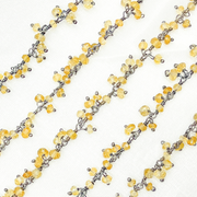 Citrine Cluster Dangle Oxidized Wire Chain.

