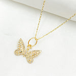 Load image into Gallery viewer, 14k Solid Gold Diamonds Butterfly Charm. GDP614
