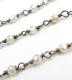 Load image into Gallery viewer, Coated Moonstone Oxidized 925 Sterling Silver Wire Chain. CMS48
